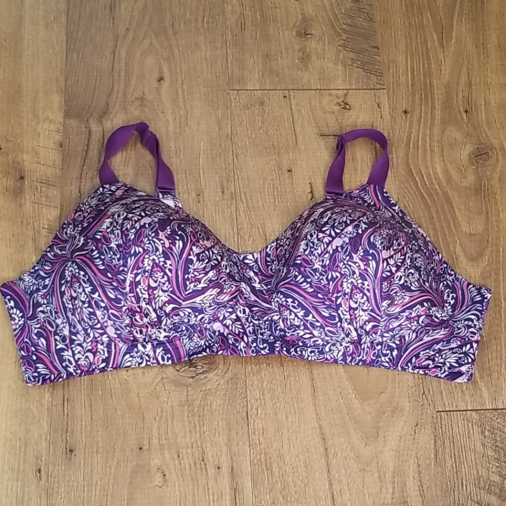 Purple and white bra